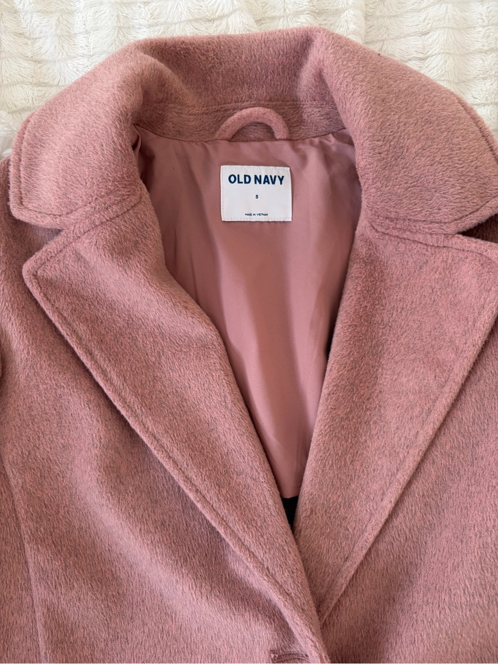 Old Navy Rose Pink Wool-Blend Trench Coat